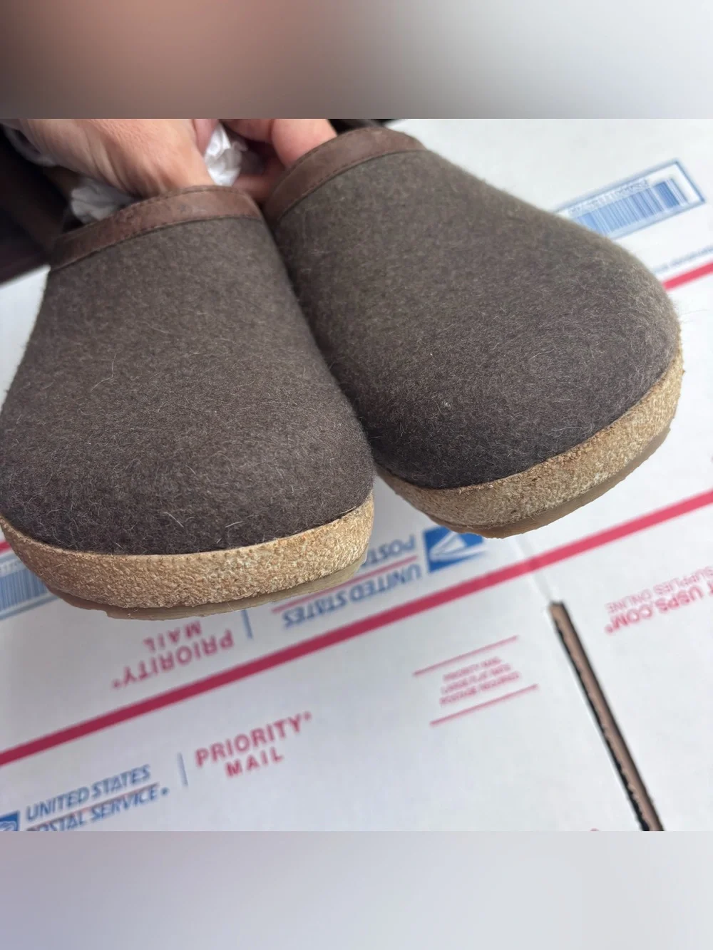 Haflinger Grizzly Wool closed heel mule Clog Sz 42 | men’s Sz 9